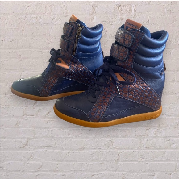 Reebok Alicia Keys High Top Wedge Sneakers - Women's Size 6.5 - Blue - Picture 3 of 12